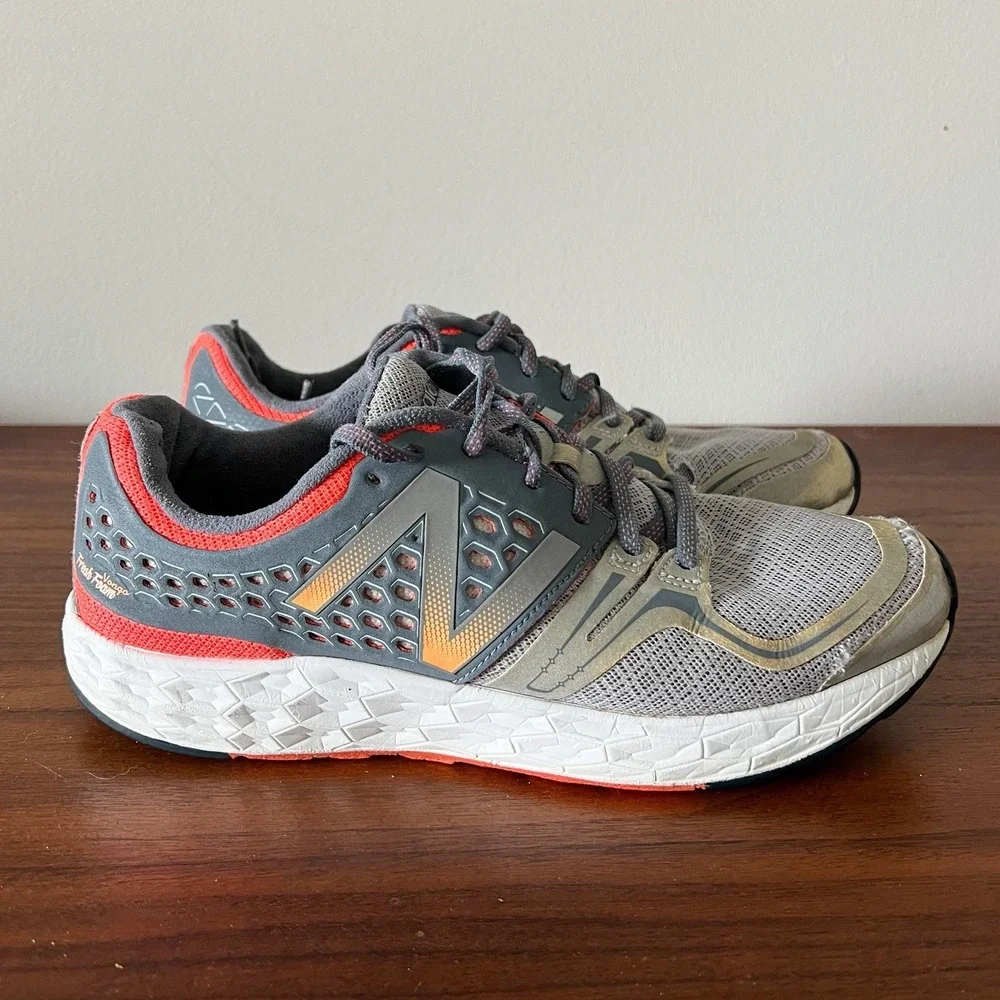 New Balance Fresh Foam Vongo Gray Orange Running Shoes Women's Size 8.5